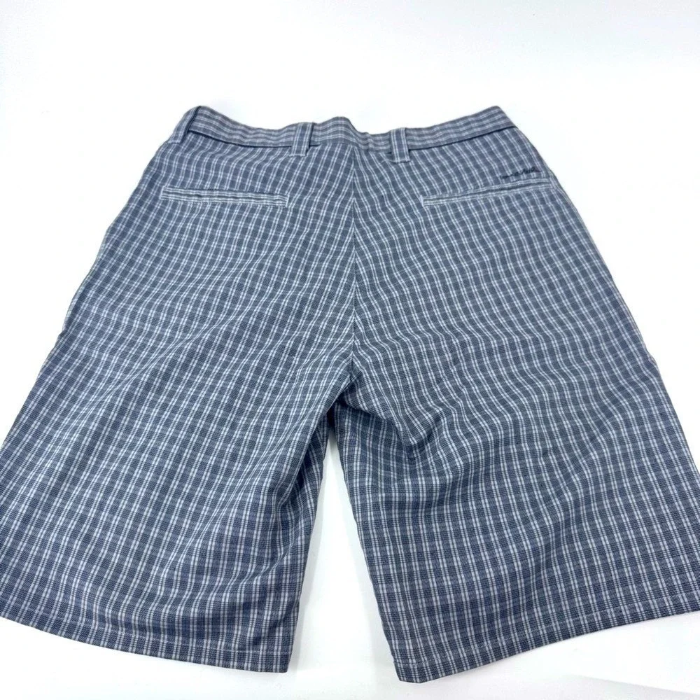 TravisMathew Mens Plaid Golf Shorts‎ Blue White Size 32 Stretch Performance